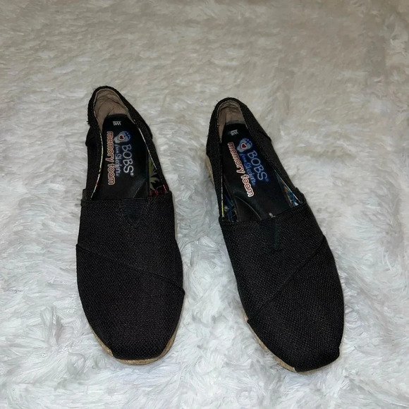 Bobs from Sketchers Memory Foam Womens Flats with Platform size Women’s 6 Black - Picture 1 of 5